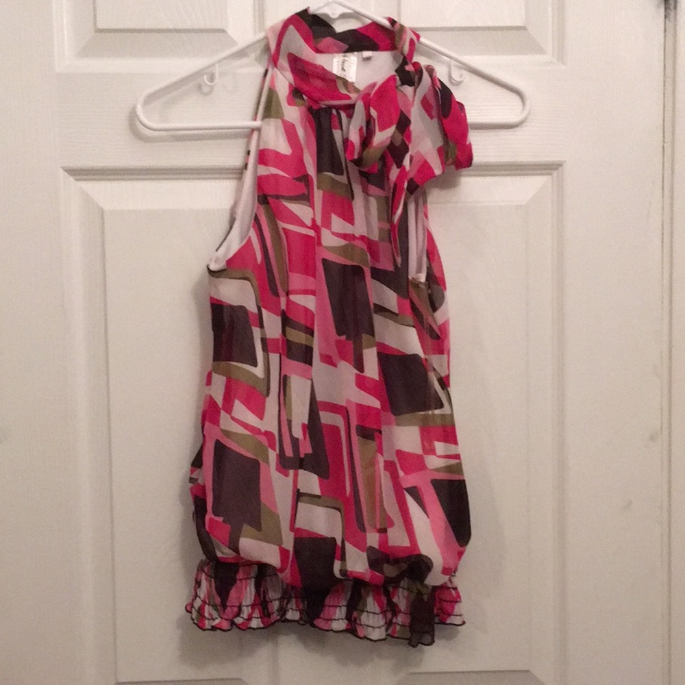 Gorgeous high collar with Tie blouse